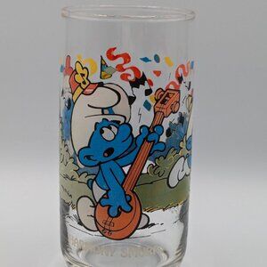 Vintage 1983 Smurf Glass by Peyo - Wallace Berrie & Co.